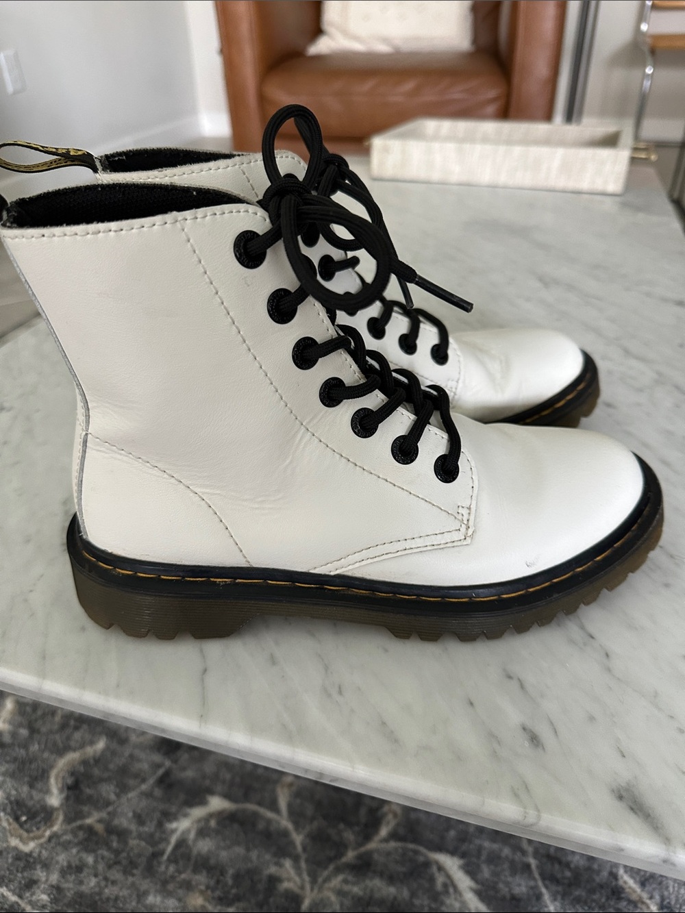 Dr. Martens White Lace-Up Boots